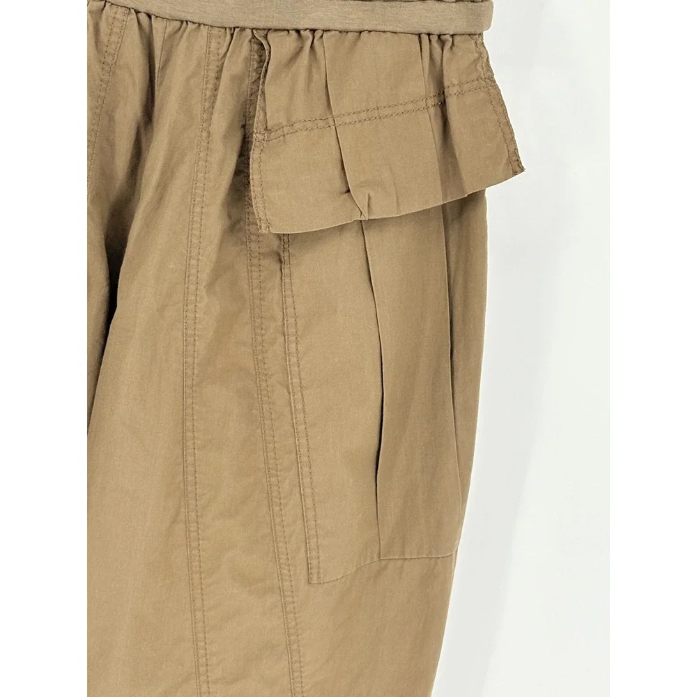 Donna Karan‎ Foldover Ruffle Jogger Pants Olive Green Convertible Italy Vintage